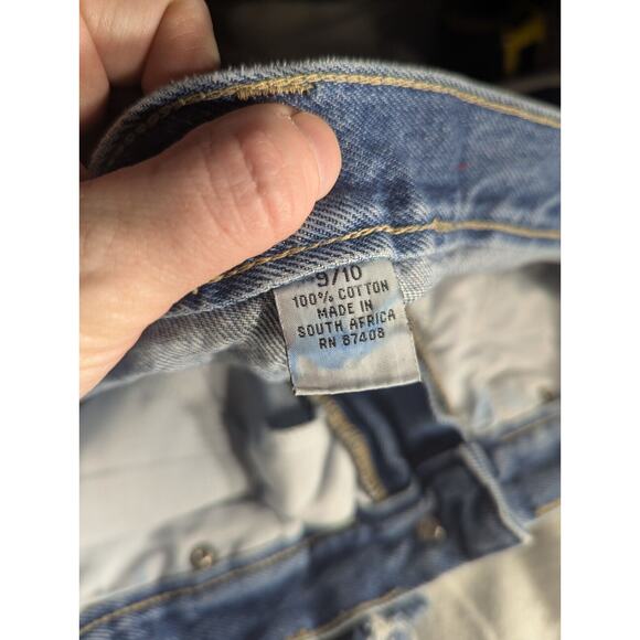 No Excuses Juniors Cut Off Denim Shorts Raw Hem Shortie Shorts Size 9/10 Y2K - Picture 5 of 5